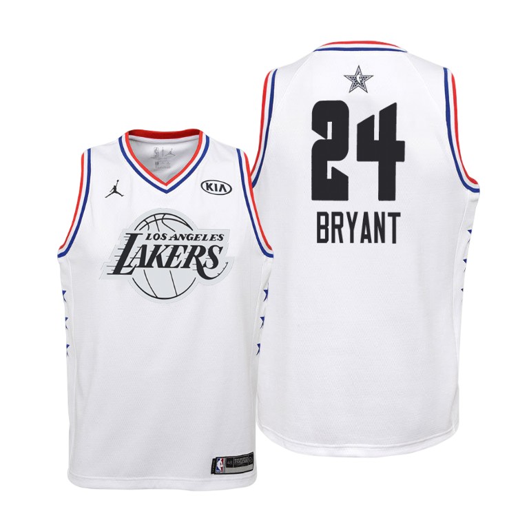 Youth Los Angeles Lakers Kobe Bryant #24 NBA 2019 All-Star White Basketball Jersey DDC2583YY